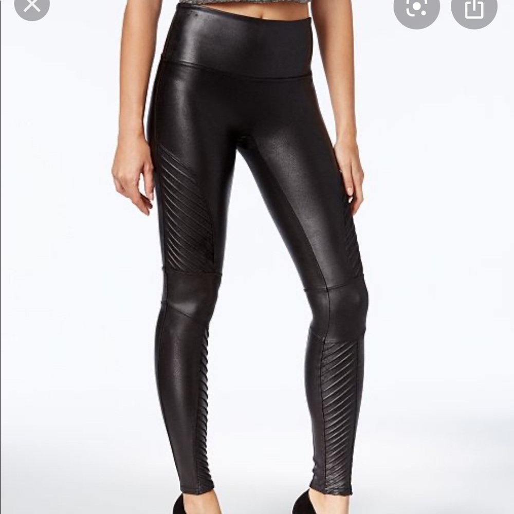 Spanx Faux Leather Moto Leggings Medium
